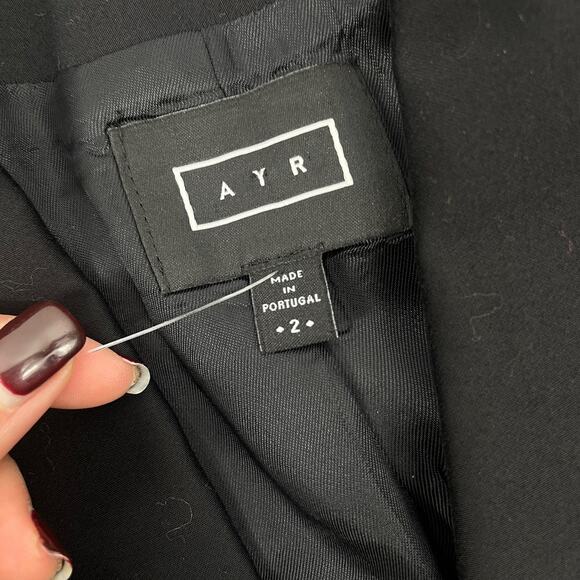 AYR The Coast Double Breasted Blazer Jacket Black Size 2 - Picture 10 of 11